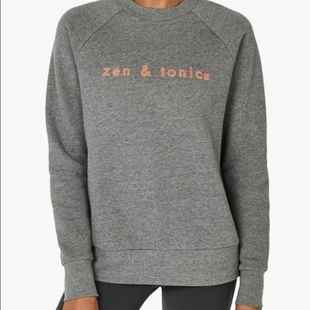 Sweaty Betty  Zen & Tonic Brixton Crewneck Sweatshirt in Charcoal Grey Small